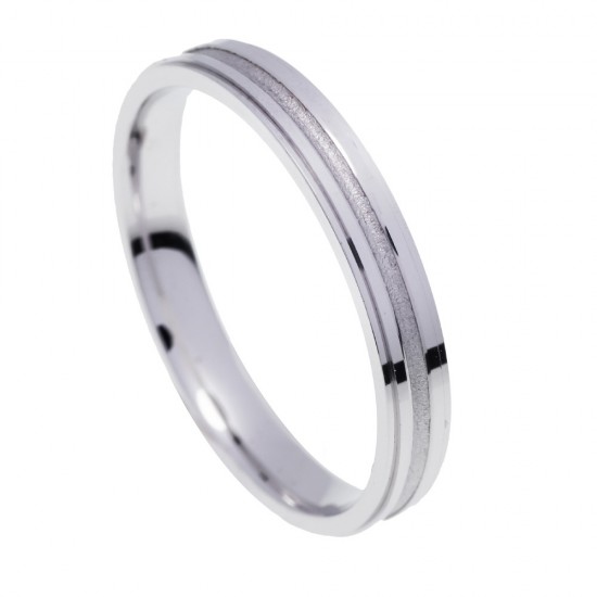 Stergiadis wedding rings 14 K white gold shiny-matte 3.50 mm (20-03), 2679.