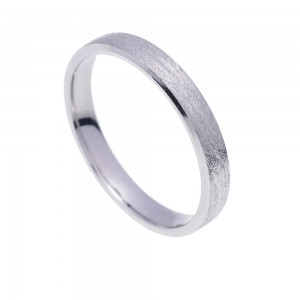 Stergiadis wedding rings 14 K white gold textured 3.50 mm (20-04), 2680.