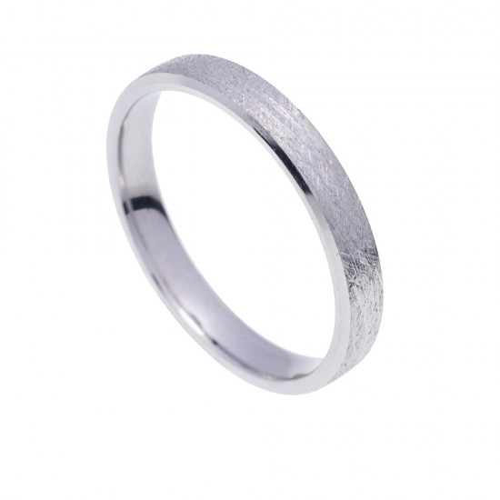 Stergiadis wedding rings 14 K white gold textured 3.50 mm (20-04), 2680.