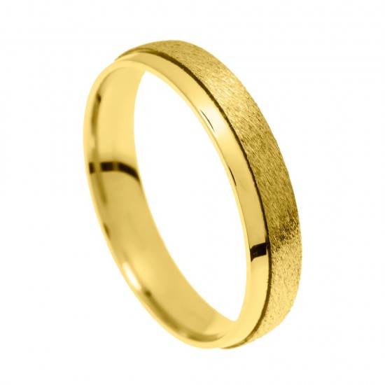 Stergiadis wedding rings 14 K yellow gold shiny-matte 4.50 mm (20-09), 2685.