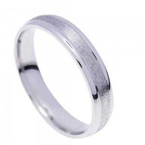 Stergiadis wedding rings 14 K white gold textured-shiny 4.50 mm (20-11), 2687.