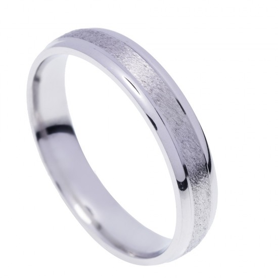 Stergiadis wedding rings 14 K white gold textured-shiny 4.50 mm (20-11), 2687.