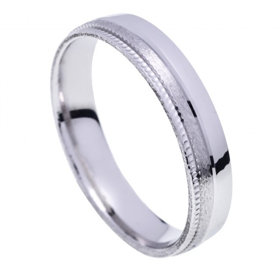 Stergiadis wedding rings 14 K white gold textured-shiny 4.50 mm (20-13), 2689.