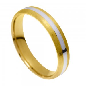 Stergiadis wedding rings 14 K gold two-tone matte-shiny 4.50 mm (20-16), 2691.