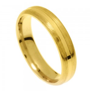 Stergiadis wedding rings 14 K yellow gold matte-shiny 4.50 mm (20-17), 2692.