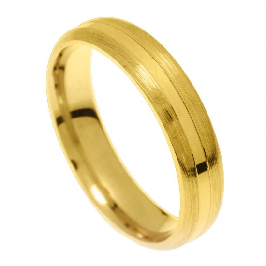 Stergiadis wedding rings 14 K yellow gold matte-shiny 4.50 mm (20-17), 2692.