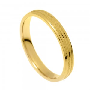 Stergiadis wedding rings 14 K gold two-tone textured-shiny 3.50 mm (20-18), 2693.