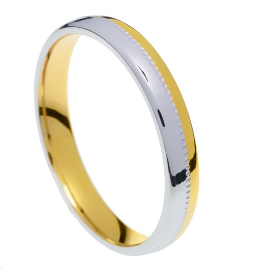 Stergiadis wedding rings 14 K gold two-tone shiny 3.50 mm (20-20), 2695.