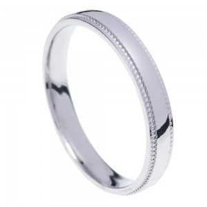 Stergiadis wedding rings 14 K white gold shiny with edgy design 3.50 mm (20-21), 2696.