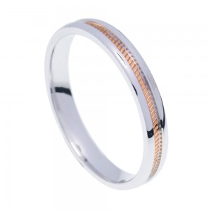 Stergiadis wedding rings 14 K pink and white gold shiny with design 3.50 mm (20-22), 2697.