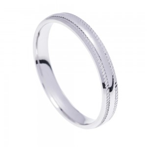 Stergiadis wedding rings 14 K white gold shiny with edgy design 3.50 mm (20-23), 2698.