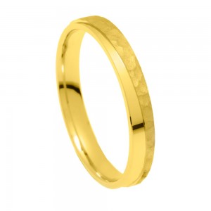 Stergiadis wedding rings 14 K yellow gold hammered textured-shiny 3.50 mm (20-25), 2701.