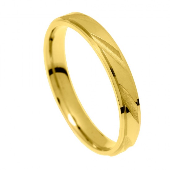 Stergiadis wedding rings 14 K yellow gold shiny with notches 3.50 mm (20-27), 2703.