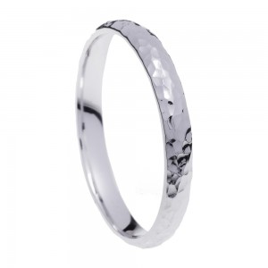 Stergiadis wedding rings 14K white gold hammered 3.00 mm (O410), 2757.