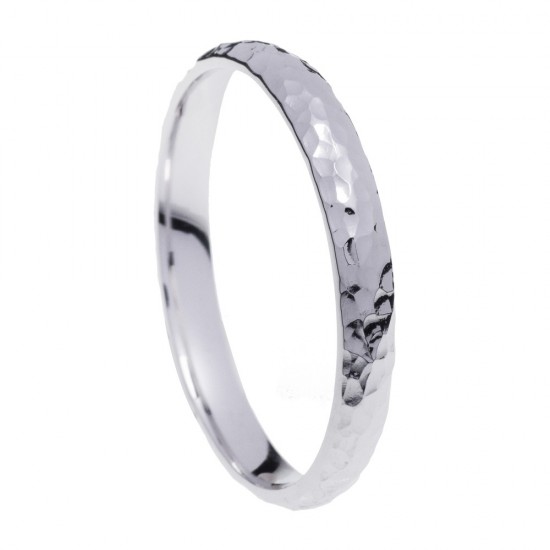 Stergiadis wedding rings 14K white gold hammered 3.00 mm (O410), 2757.