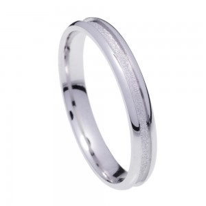 Stergiadis wedding rings 14 K white gold textured-shiny 3.50 mm (O85), 2754.