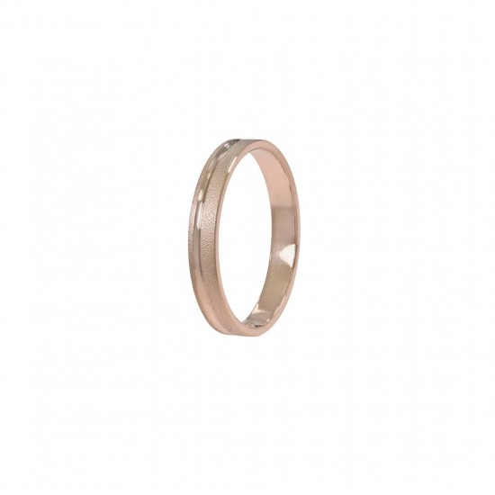 Stergiadis wedding rings 14K pink gold textured-shiny 3.50 mm (SAT3), 2809.