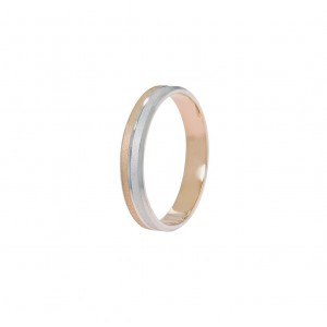 Stergiadis wedding rings 14K white and pink gold textured 4.00 mm (SAT4), 2821.