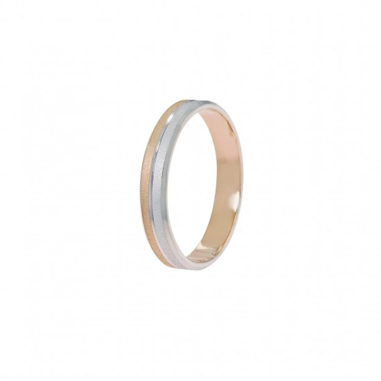 Stergiadis wedding rings 14K white and pink gold textured 4.00 mm (SAT4), 2821.