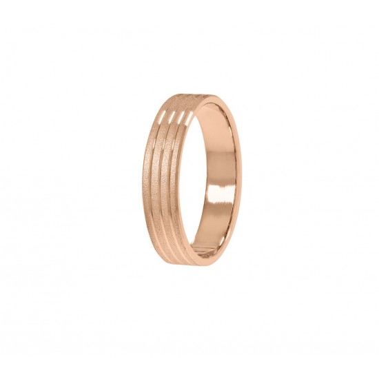 Stergiadis wedding rings 14K pink gold textured 5.00 mm (SAT7), 2843.