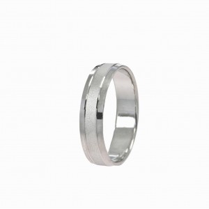 Stergiadis wedding rings 14K white gold textured-shiny 5.50 mm (SAT8), 2845.