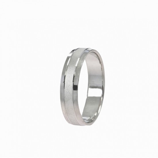 Stergiadis wedding rings 14K white gold textured-shiny 5.50 mm (SAT8), 2845.