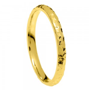 Stergiadis wedding rings 14K yellow gold hammered 2.50 mm (TRIO4), 2758.