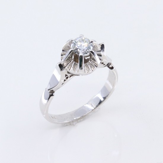 18K white gold single stone ring with 0.37 ct diamond (with IGL certification), 3005.