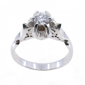 18K white gold single stone ring with 0.37 ct diamond (with IGL certification), 3005.