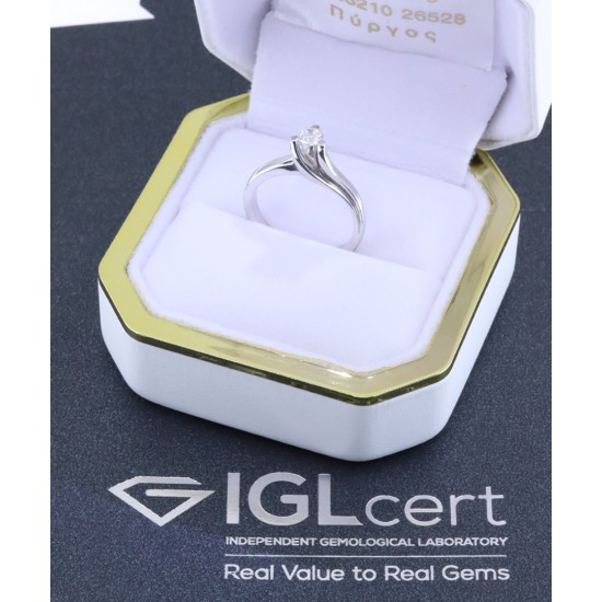 18 K white gold single stone ring with 0.33 ct diamond (with IGL certification), 3006.