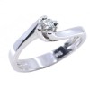 18 K white gold single stone ring, flame design with 0.22 ct diamond (IGL certified), 3007.