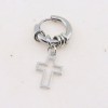 Cross earring, unisex, steel, 3021.