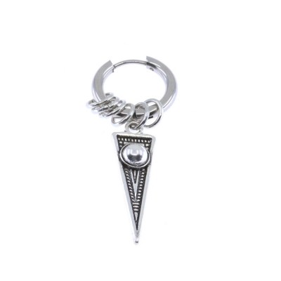 Triangle earring, unisex, steel, 3022.