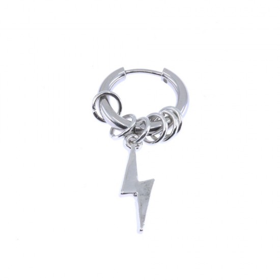 Thunder earring, unisex, steel, 3024.