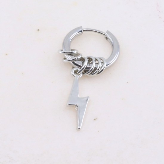 Thunder earring, unisex, steel, 3024.