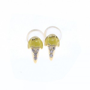 Children's ice cream earring, silver with enamel and zircon, 3041.