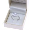 Solitaire silver ring with large zircon, 3055.